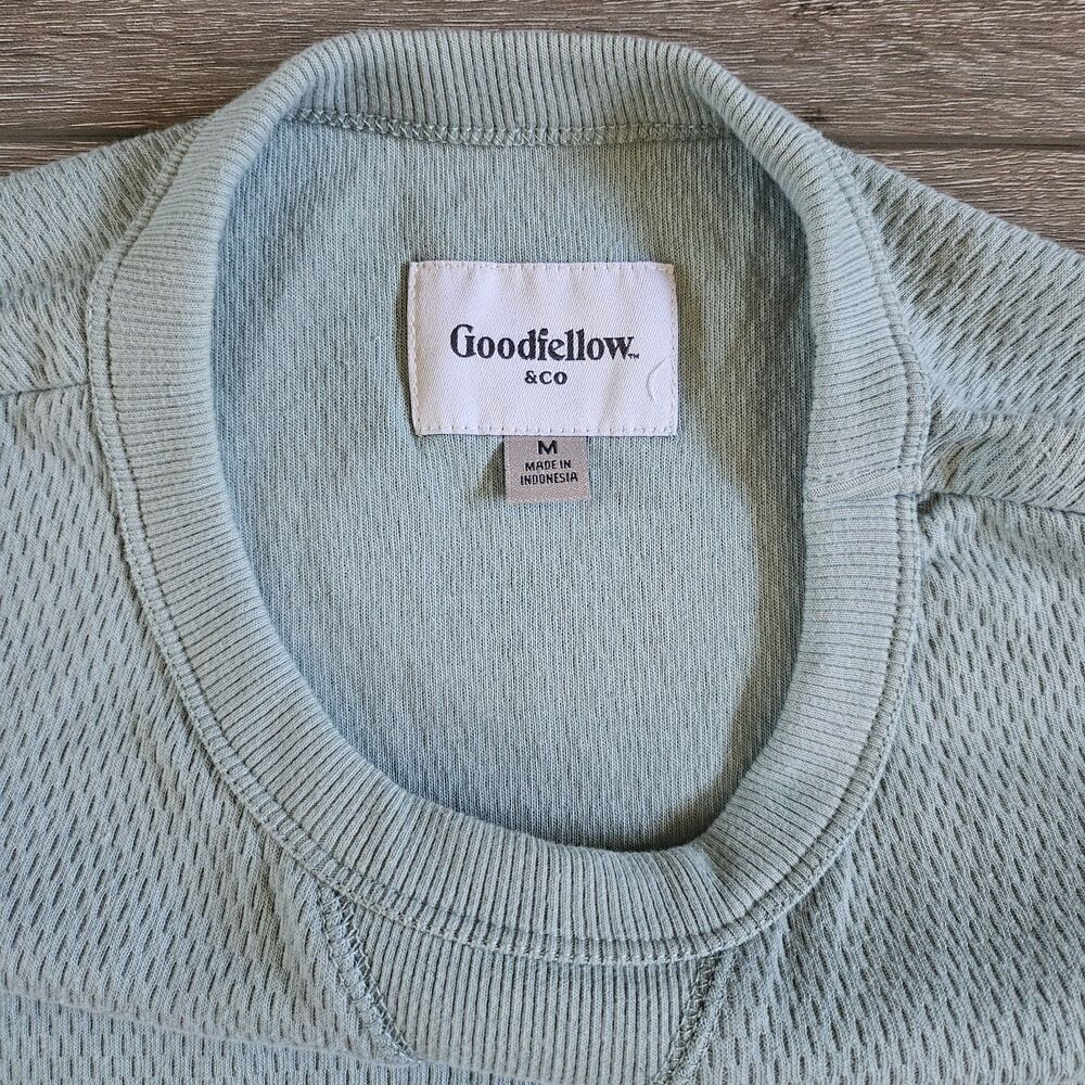 Mens Goodfellow & Co. Vintage Textured Waffle Knit Long Sleeve Crew neck Shirt M - Picture 2 of 3